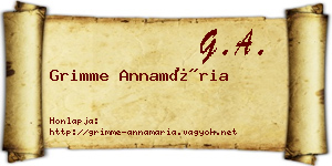 Grimme Annamária névjegykártya